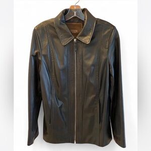 Y2K Coach Black Leather Jacket with Signature Lining